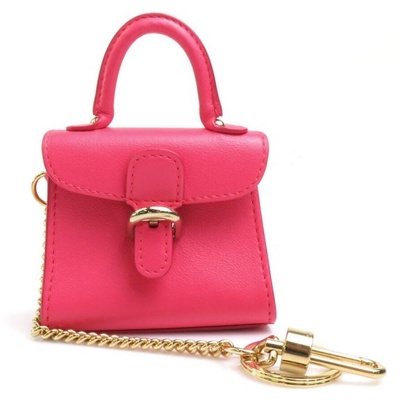 Auth DELVAUX Brillant Bag Motif Charm Key Ring Pink/Gold Leather/Metal - r9845f - Picture 15 of 16